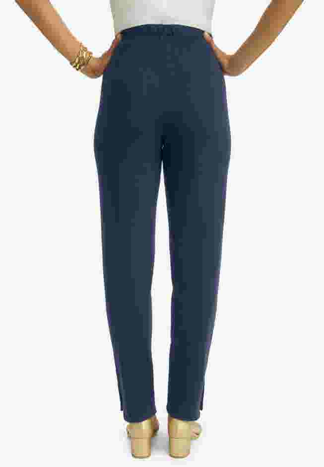 Stretch Soft Knit Slim Straight Snap Pant image number 1