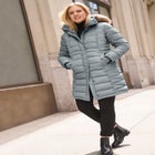 Water-Resistant Faux-Fur Trim A-Line Puffer Coat image number 4