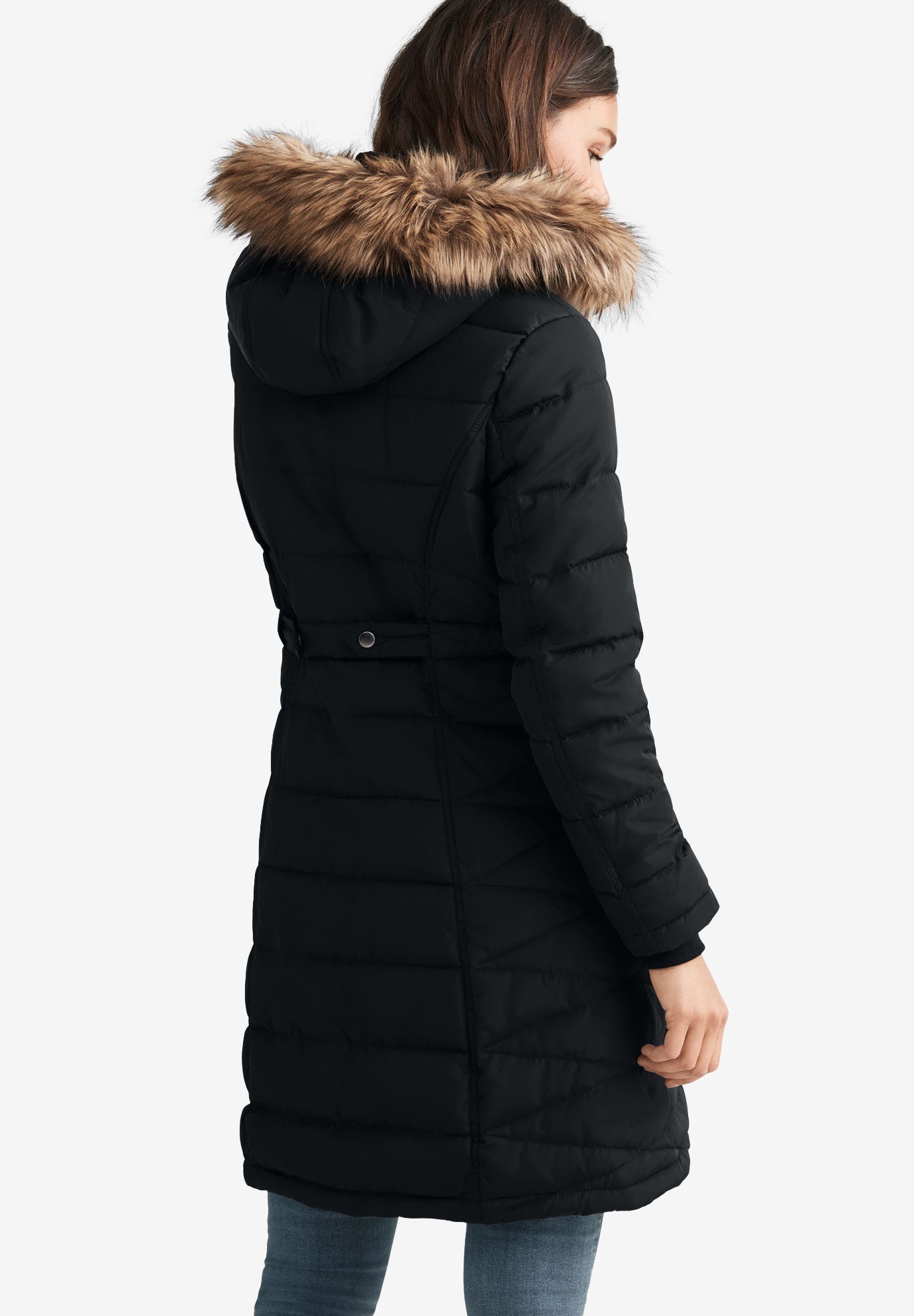 Faux Fur Trim Puffer image number 1