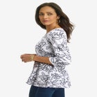 Knit Crepe Sweetheart Neck Top image number null