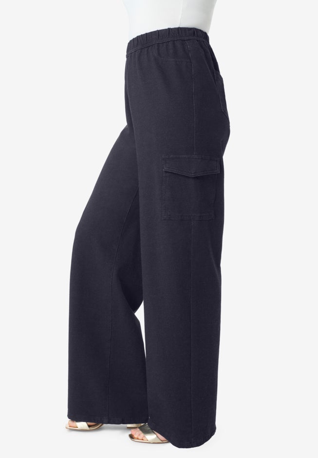 Wide Leg Cargo Knit Jean image number 2