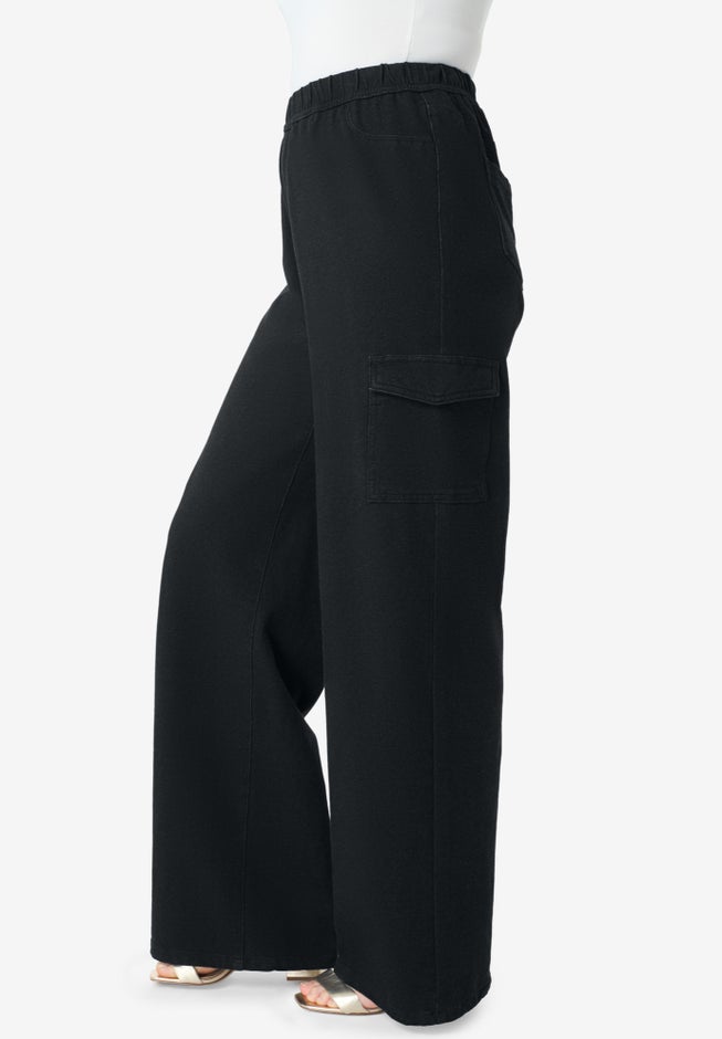 Wide Leg Cargo Knit Jean image number 2