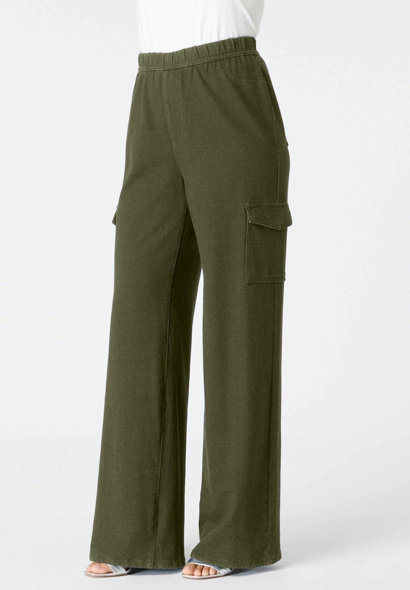 Wide Leg Cargo Knit Jean image number 0