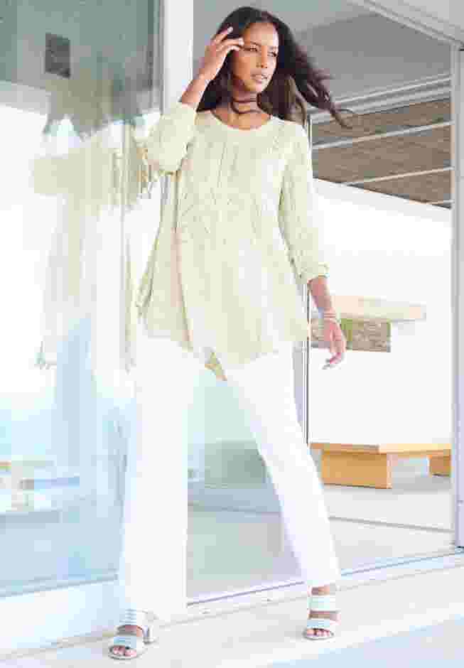 Scallop Hem Pointelle Sweater image number 0
