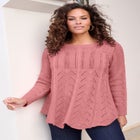 Scallop Hem Pointelle Sweater image number null