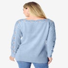 Pointelle Sleeve Pullover image number null