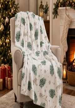 Printed Velvet Plush Throw