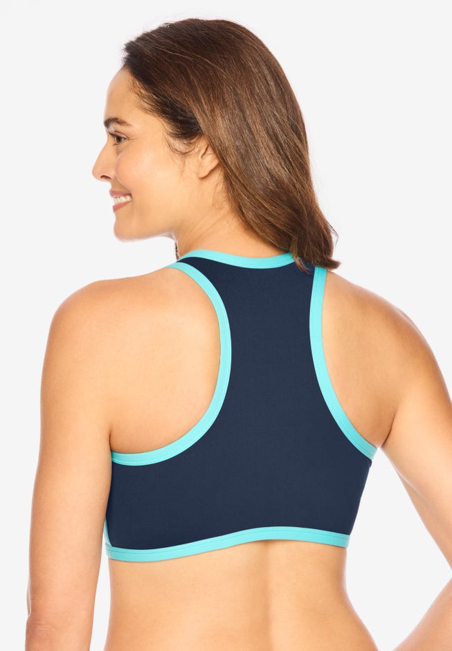V-Neck Colorblock Sports Bra image number 1