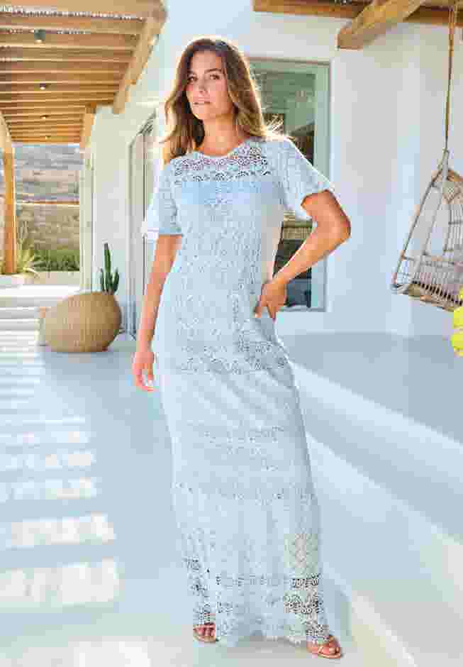 Crochet Lace Maxi Dress image number 1