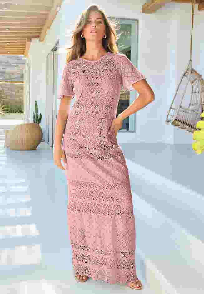 Crochet Lace Maxi Dress image number 0