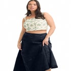 Fit-And-Flare Denim Midi Skirt image number null