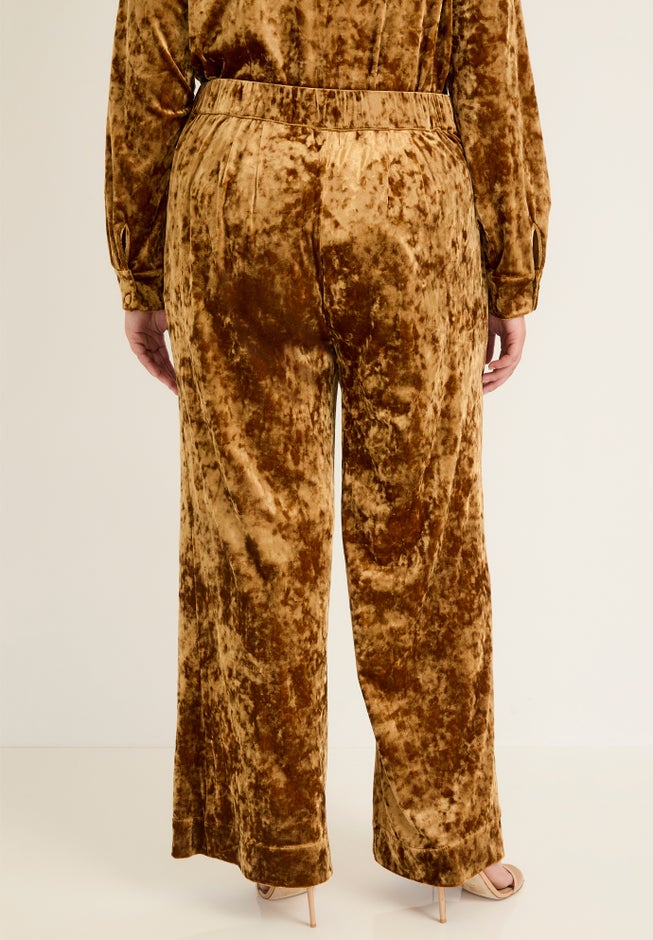 Crushed Velvet Wide-Leg Pant image number null