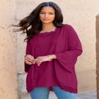 Lace-Detailed Cardigan and Tank Set image number null