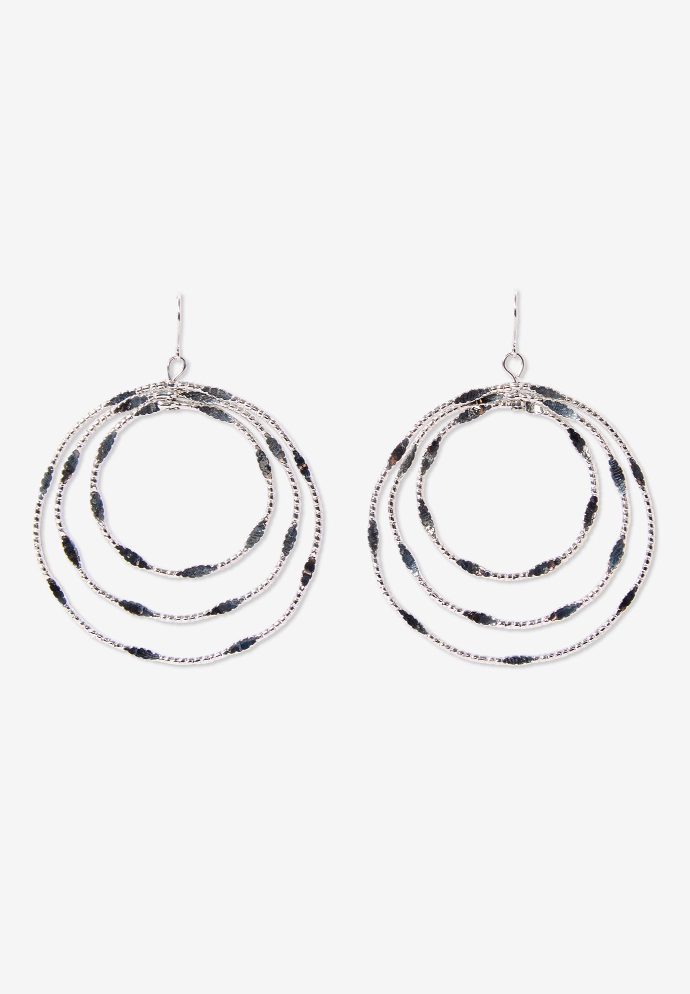 Layered Circle Drop Earrings image number 3