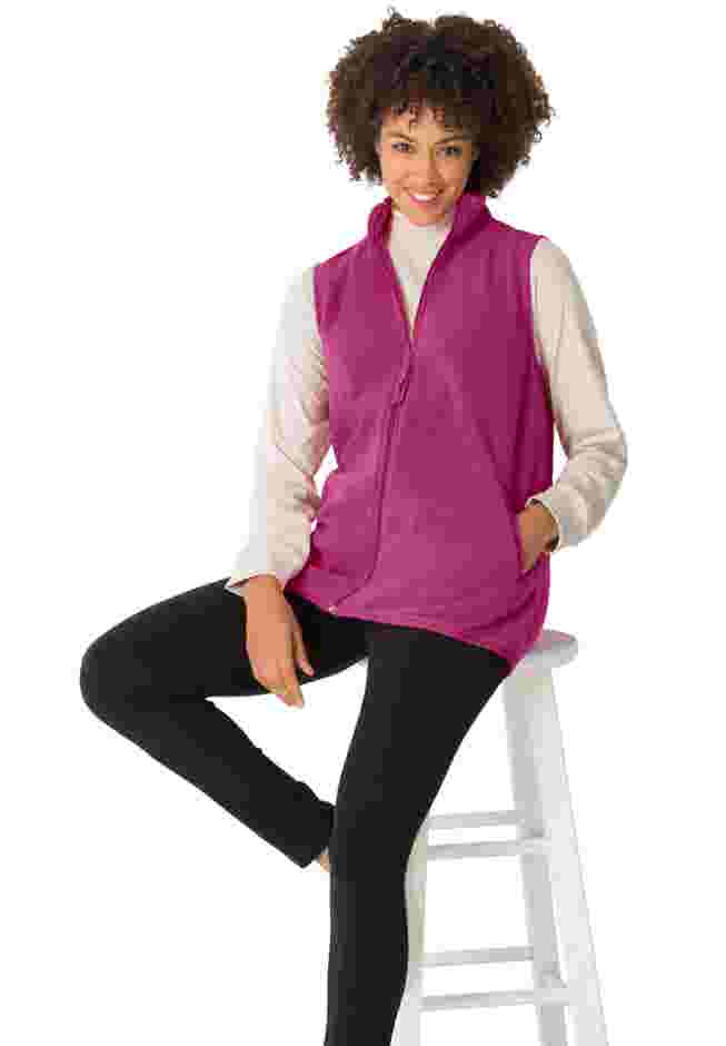 Zip-Front Microfleece Vest image number 4