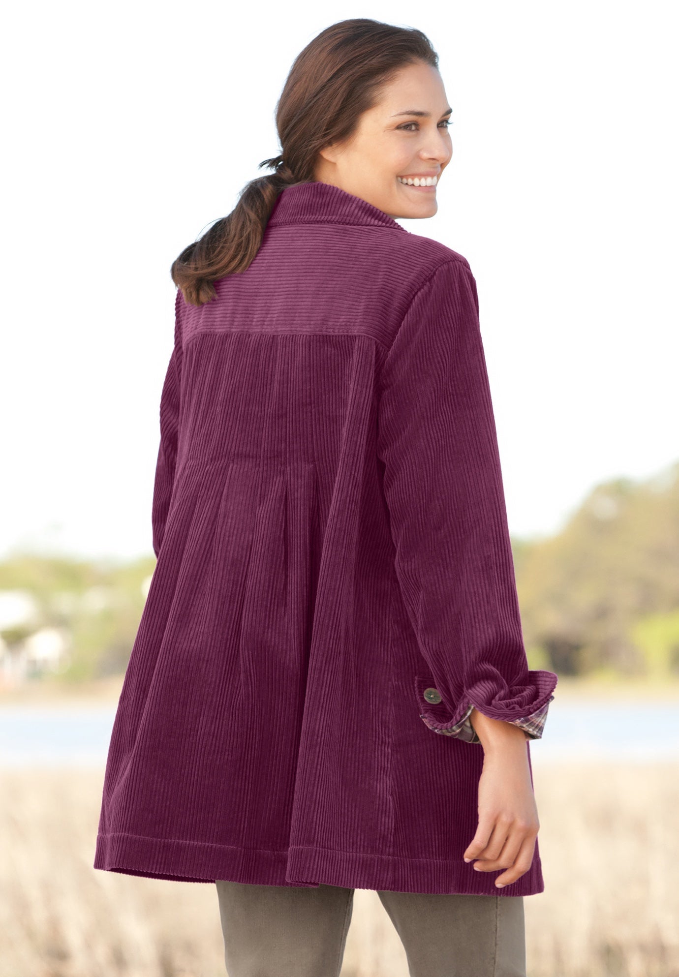 Pleat-Back Corduroy Jacket image number 1