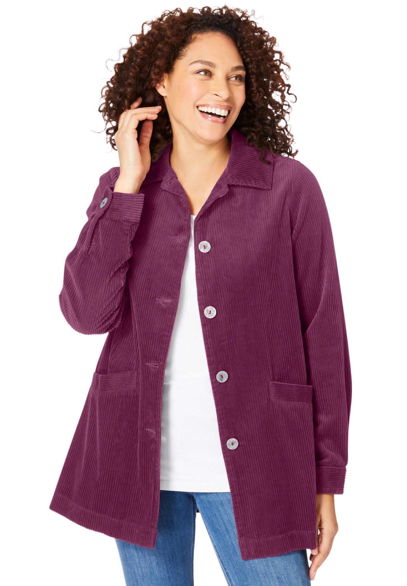 Pleat-Back Corduroy Jacket image number 0