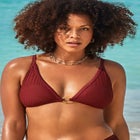 O-Ring Knit Mesh Overlay Bikini Top image number null