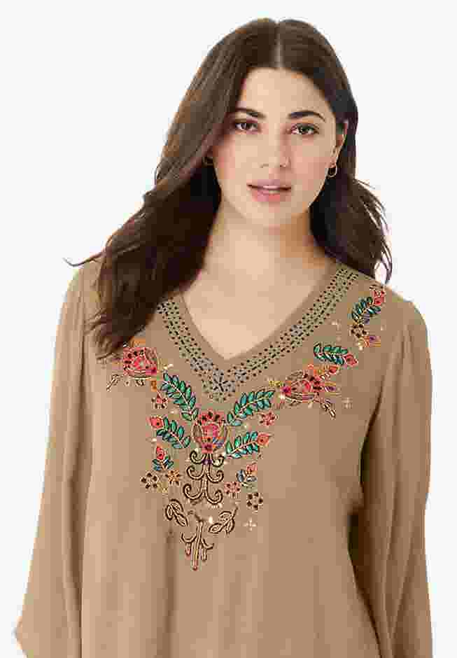 Embellished Crinkle Tunic image number 5