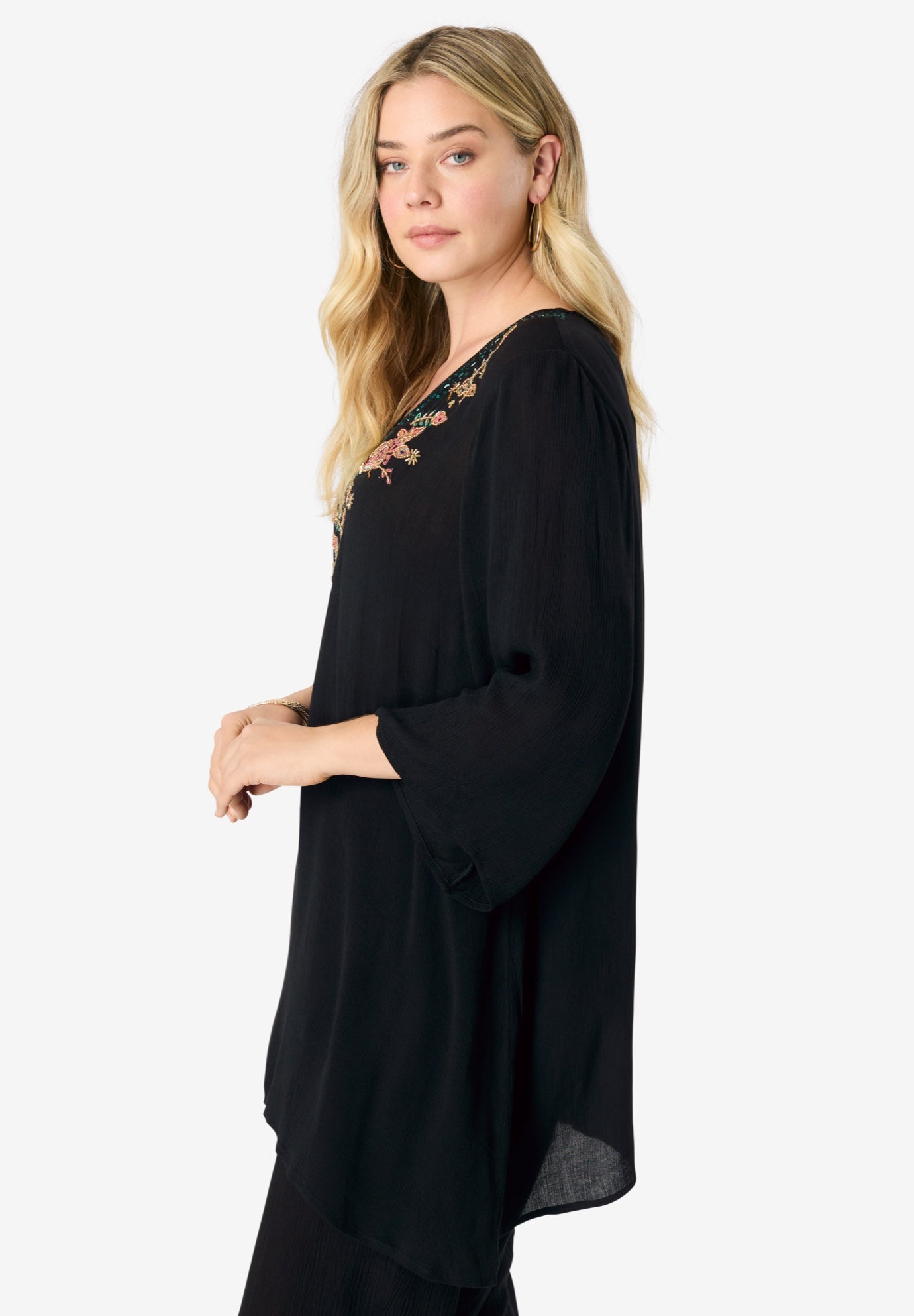 Hand Crinkled Embellished Tunic image number 2