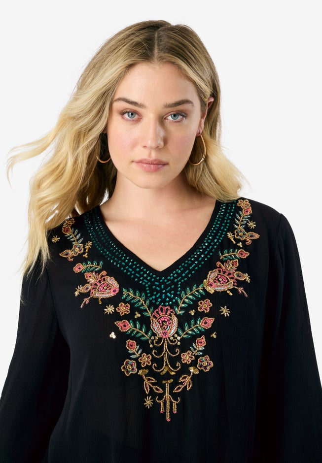 Hand Crinkled Embellished Tunic image number 3