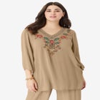 Hand Crinkled Embellished Tunic image number null