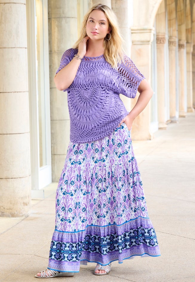 Plus Size Tiered Maxi Skirt image number 5
