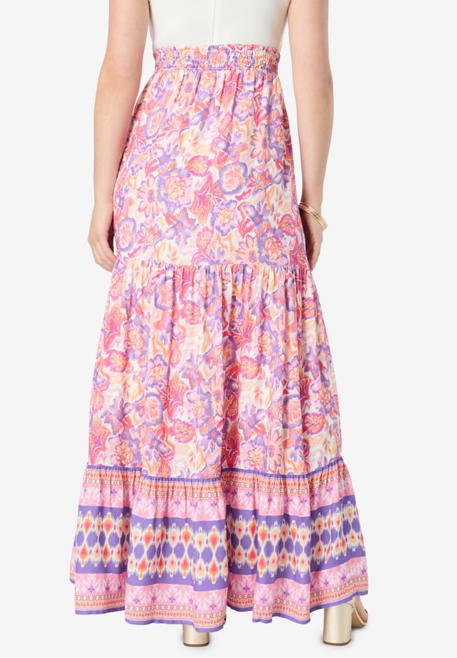 Plus Size Tiered Maxi Skirt image number 1