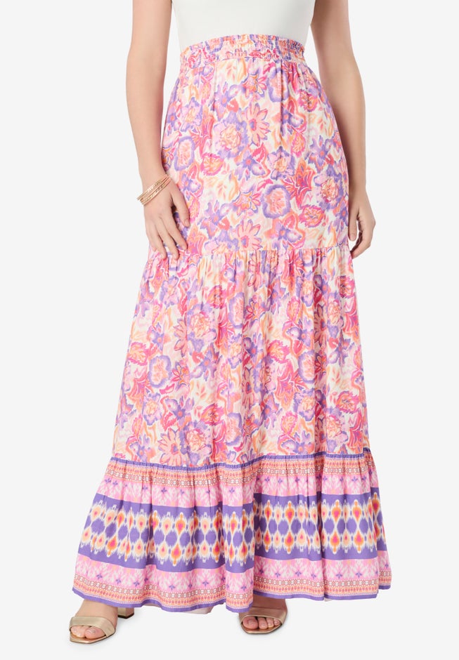 Plus Size Tiered Maxi Skirt image number 0