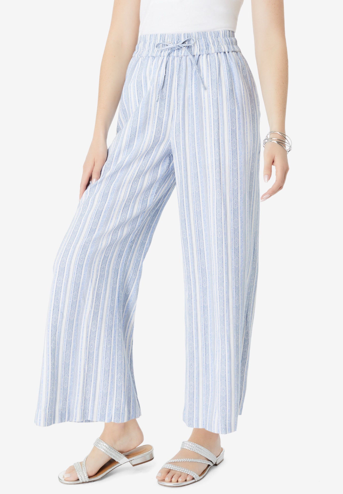 Plus Size Linen Wide-Leg Pant image number 2