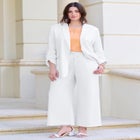 Plus Size Linen Wide-Leg Pant image number null