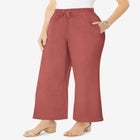 Plus Size Linen Wide-Leg Pant image number null