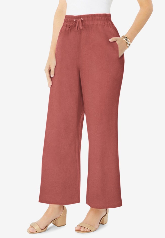 Plus Size Linen Wide-Leg Pant image number 0