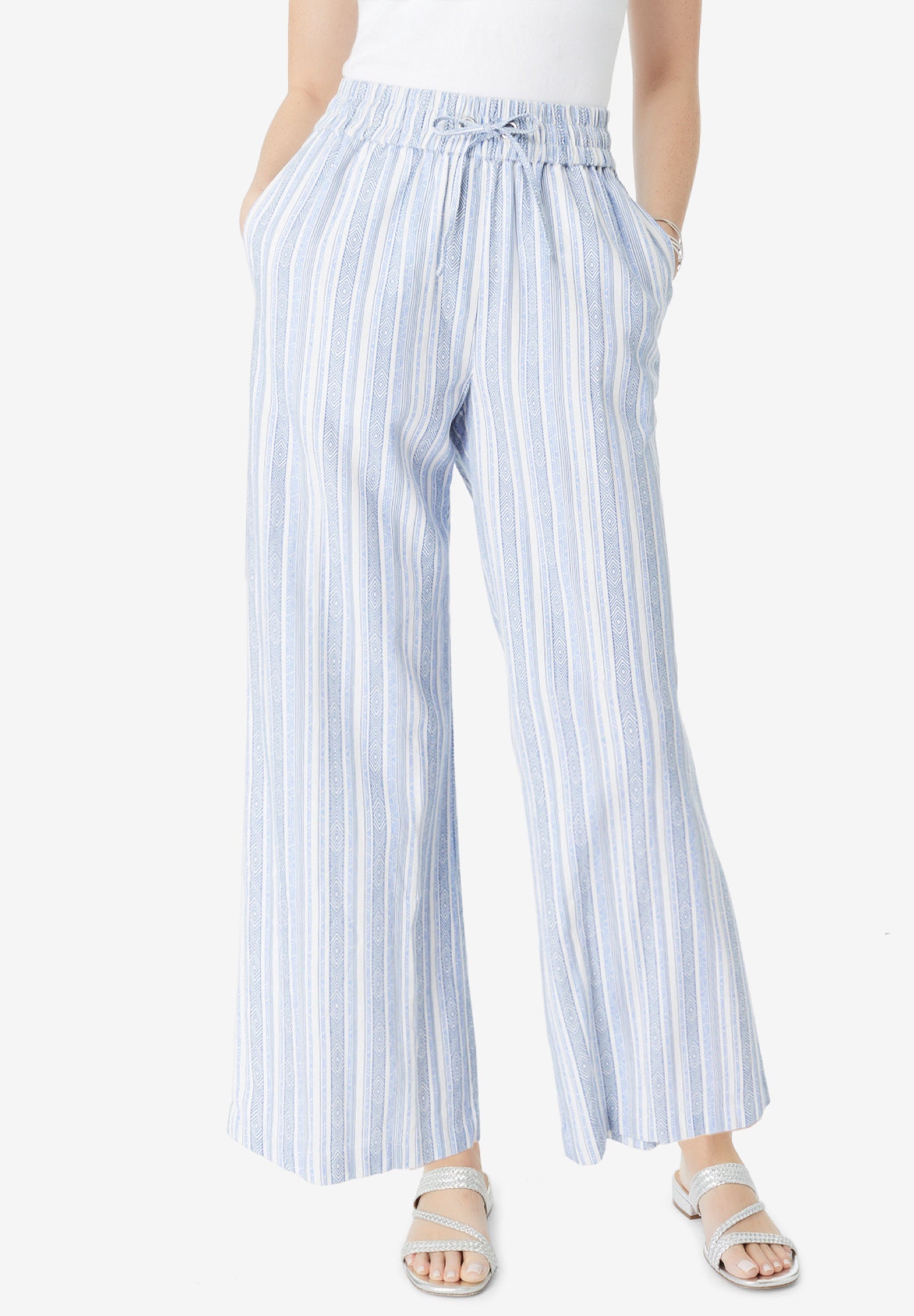 Plus Size Linen Wide-Leg Pant image number 0