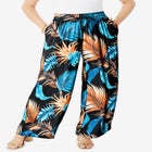 Plus Size Hand Crinkled Wide-Leg Pant image number null