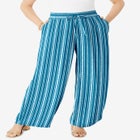Plus Size Hand Crinkled Wide-Leg Pant image number null