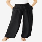 Plus Size Hand Crinkled Wide-Leg Pant image number null