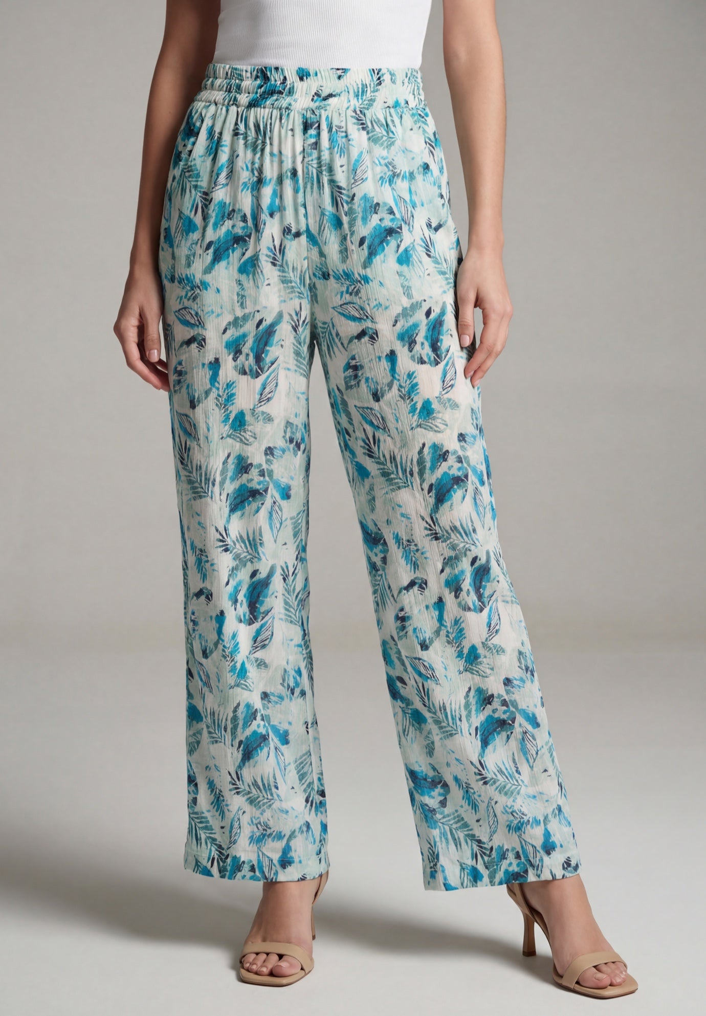 Plus Size Hand Crinkled Wide-Leg Pant image number 0