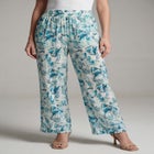 Plus Size Hand Crinkled Wide-Leg Pant image number null