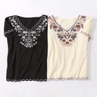 Floral Embroidered Tee image number null