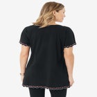 Floral Embroidered Tee image number null