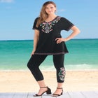 Floral Embroidered Tee image number null