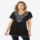 Floral Embroidered Tee image number null