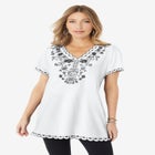 Floral Embroidered Tee image number null