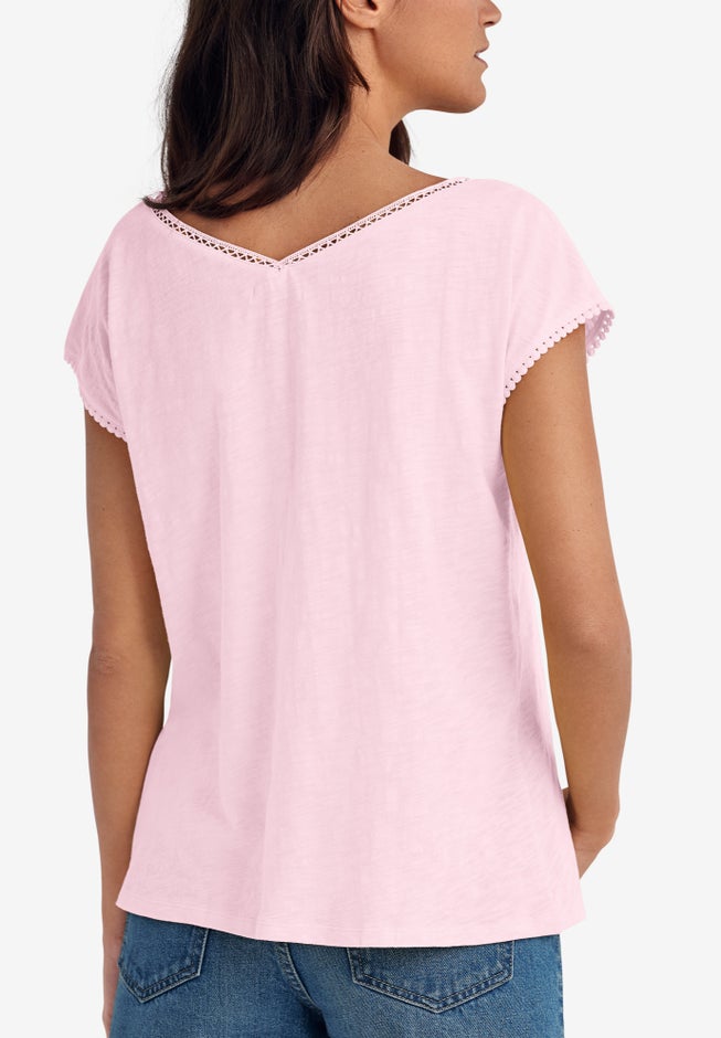 Crochet Trim Tee image number 2