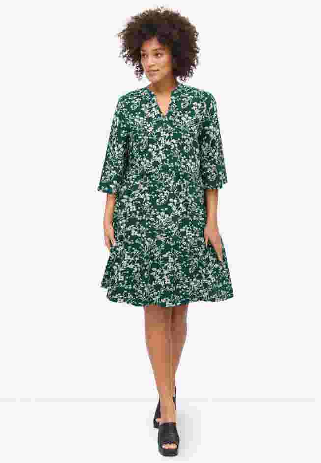 Notch Neckline Tiered A-Line Dress image number 0