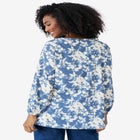 Textured Knit Blouson Sleeve Tunic image number null