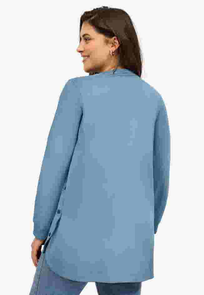 Curved Hem Sweatshirt Tunic With Side Snaps image number 1