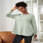 Curved Hem Sweatshirt Tunic With Side Snaps image number 0