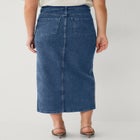 Strecth Denim Mid-rise Maxi Skirt image number null